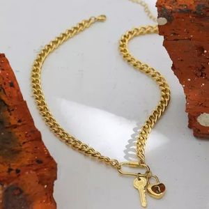 COPY - 💛Gold plated heart lock key necklace